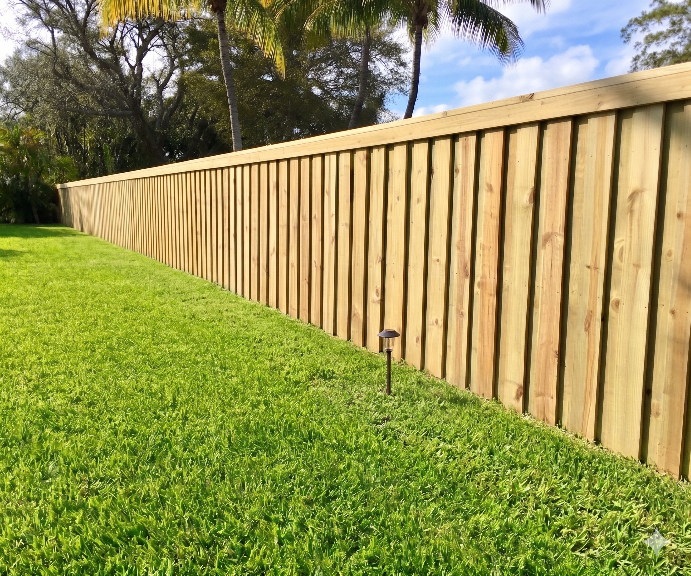 Wood fence board on board