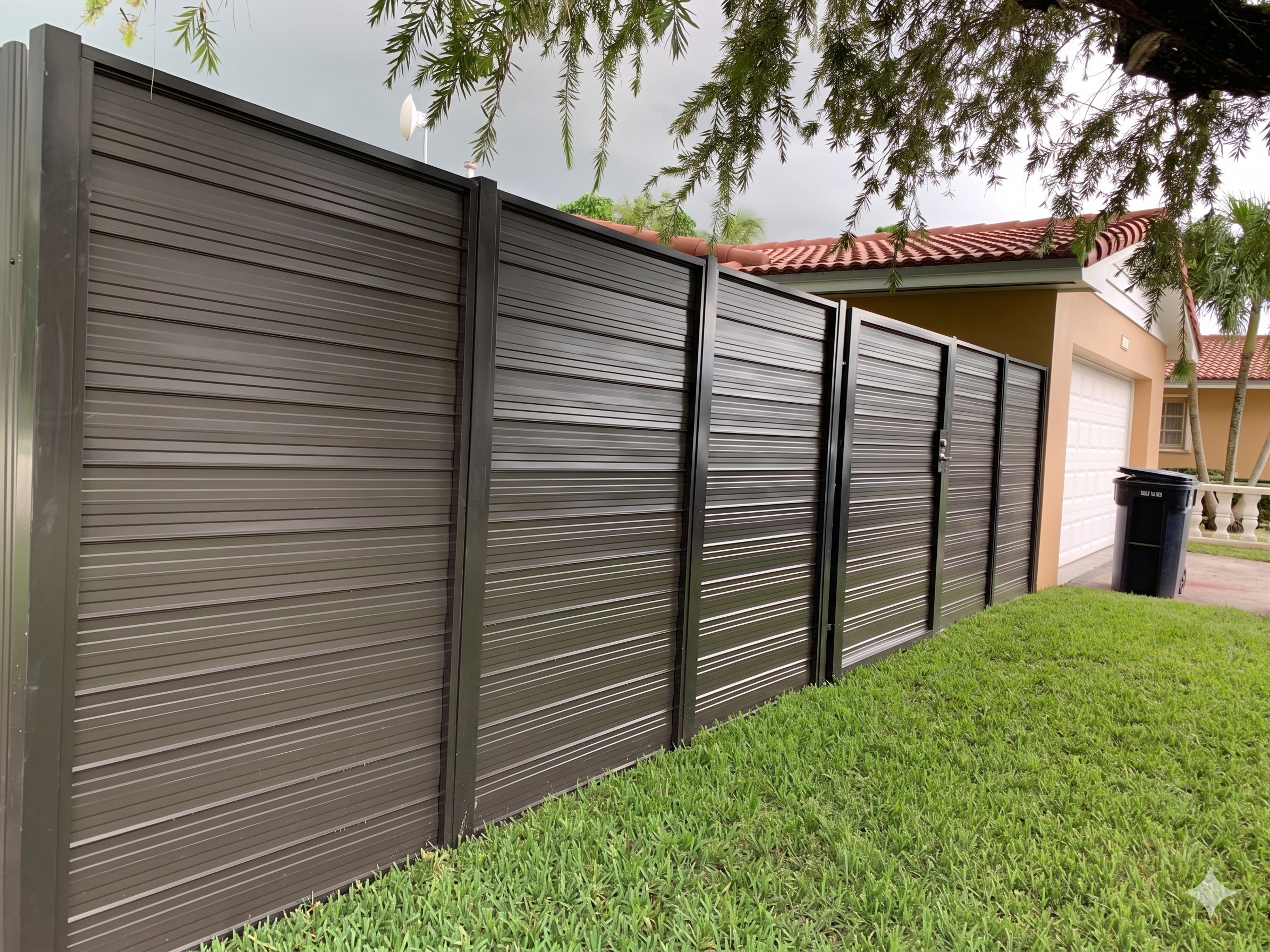 Durafence Horizontal Bronze Aluminum Frame