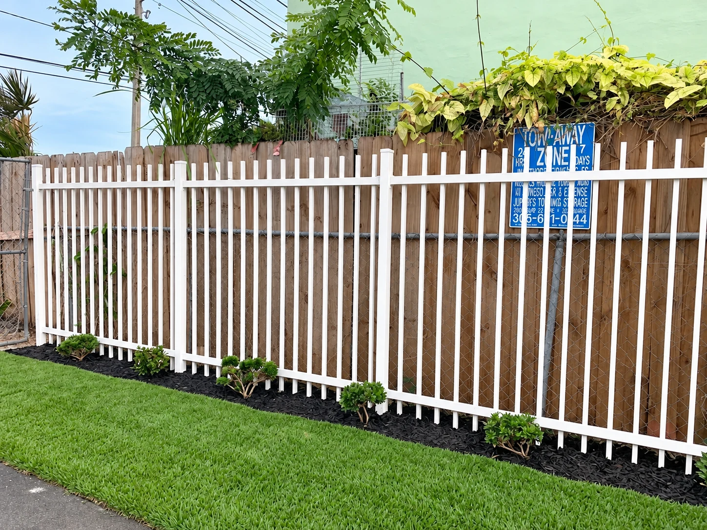 White Picket Fence Without Spear Tips — 6 ft